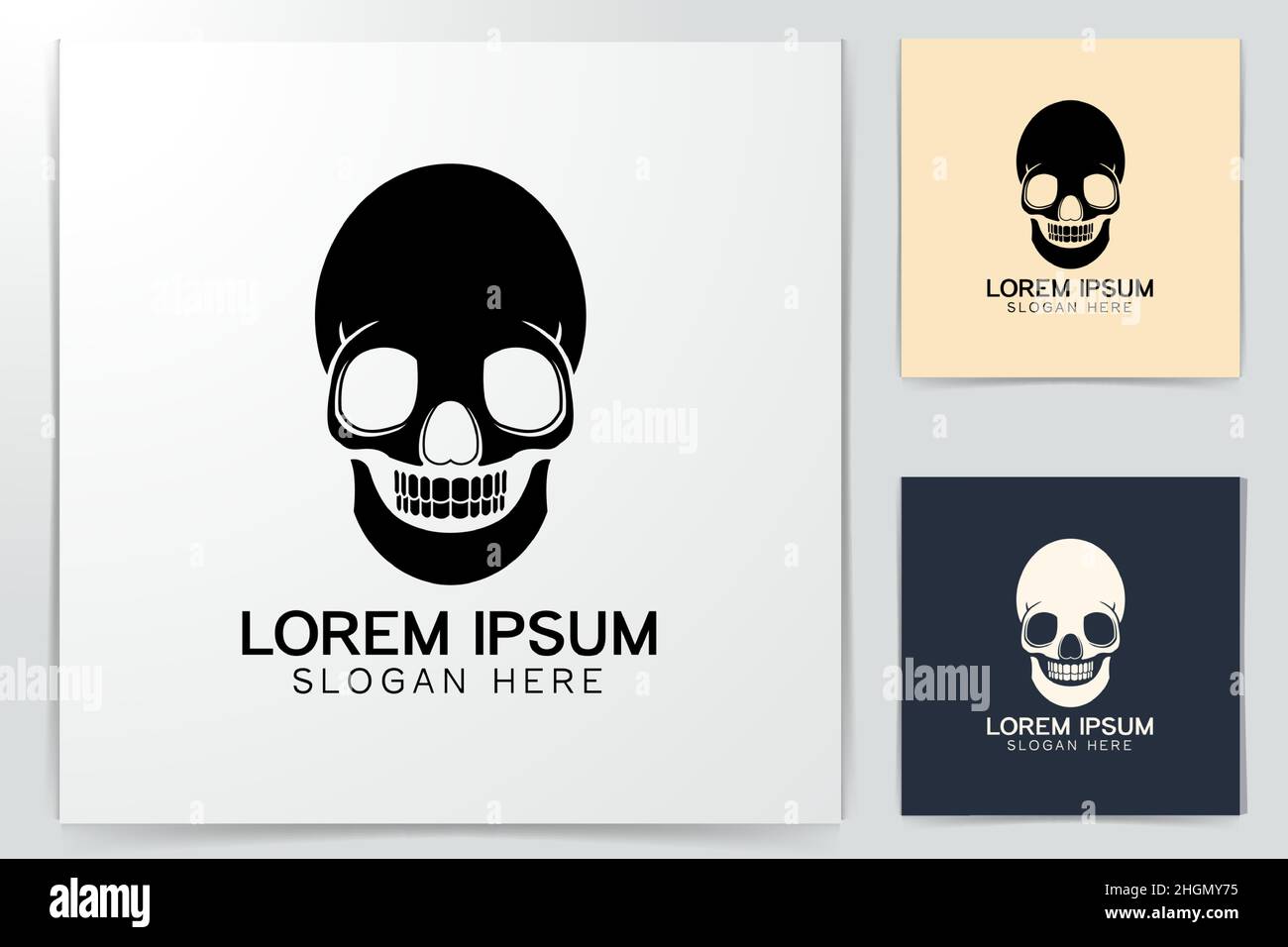 Ideen für das Logo der Totenkopfknochen. Inspiration Logo Design. Darstellung Des Vektor-Vorlagenbildes. Isoliert Auf Weißem Hintergrund Stock Vektor