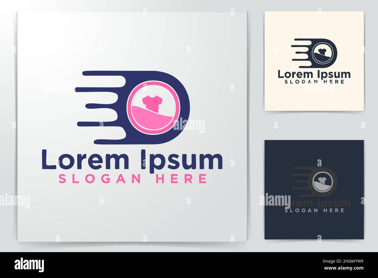 Wäscheservice Speed Logo Design, Vektor, Abbildung Stock Vektor