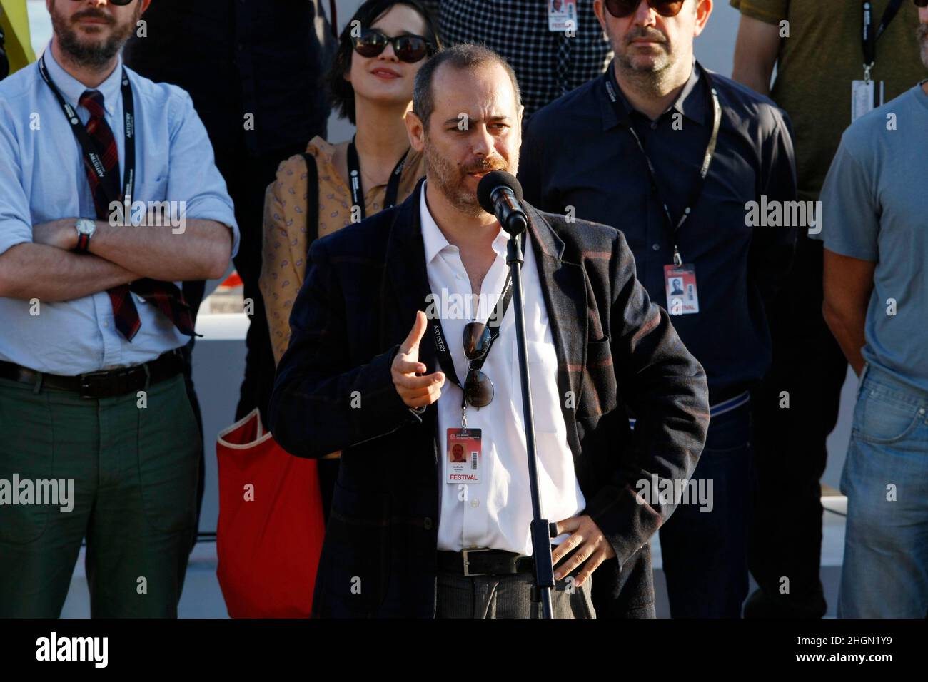 7. Oktober 2012 - Busan, Südkorea : der spanische Filmregisseur Jordi Lara nimmt an der Pressekonferenz während der EFP-Pressekonferenz des Busan International Film Festival 17th im BIFF Village in Haeundae Teil. (Ryu Seung-il/Polaris) Stockfoto