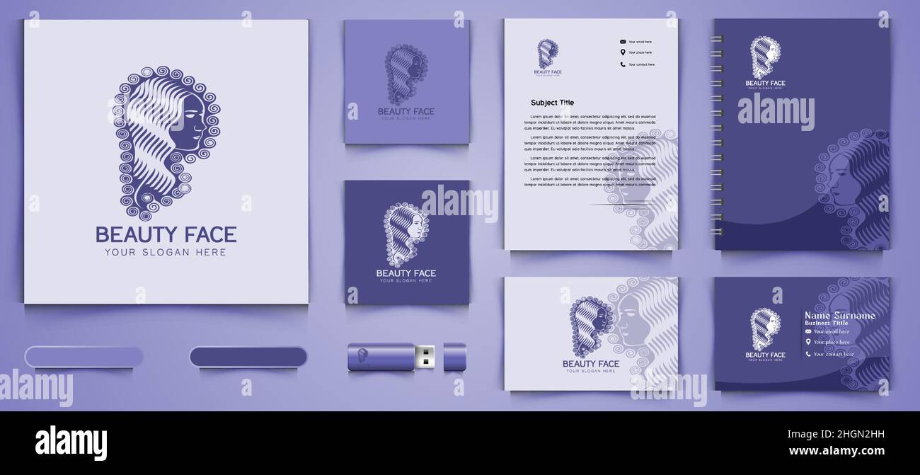 Design-Vorlagen für Kosmetik, Beauty-Logo und Business-Branding Inspiration isoliert auf weißem Hintergrund Stock Vektor