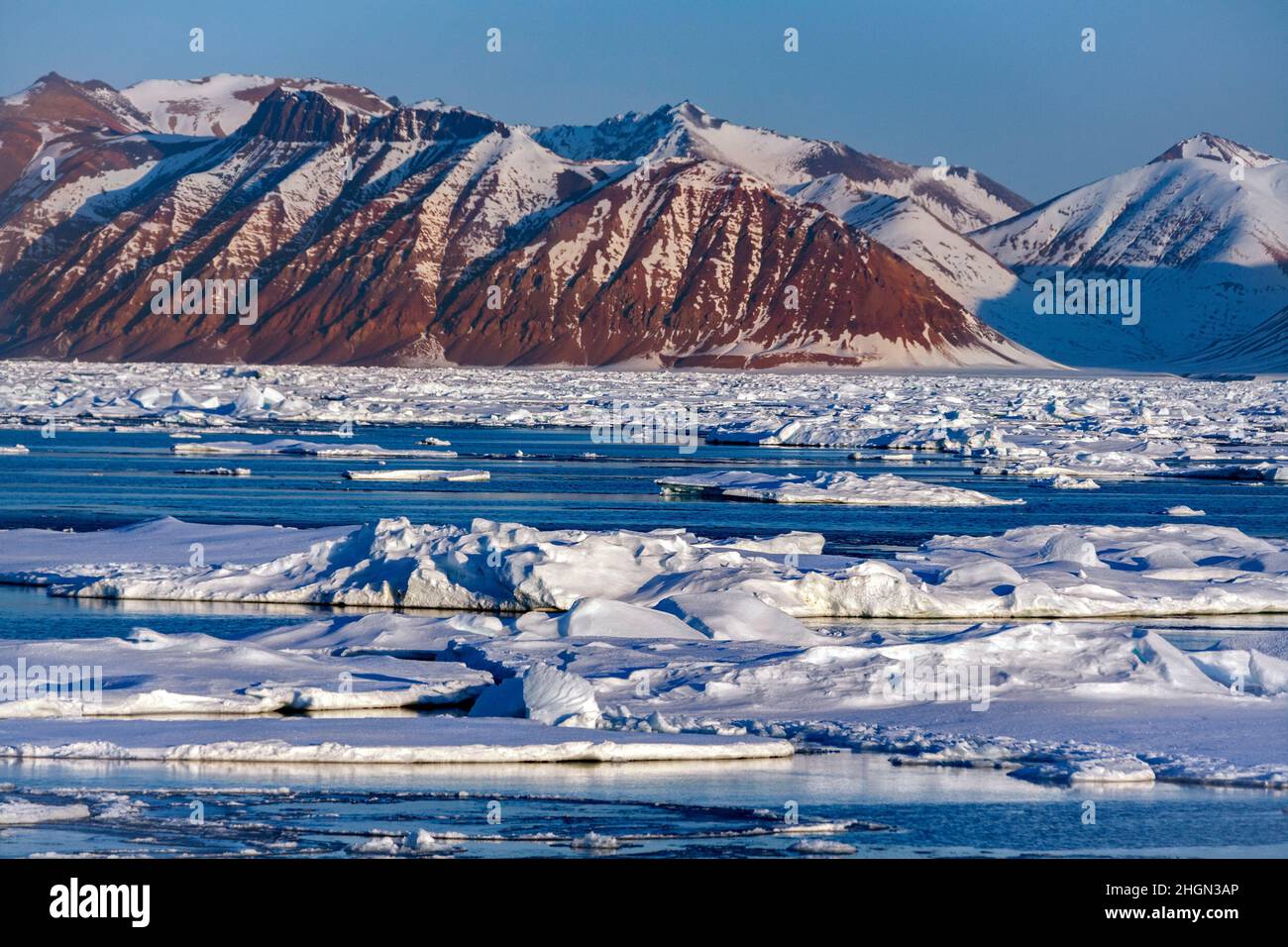 Davy Sound an der Küste von Nordost-Grönland. Stockfoto