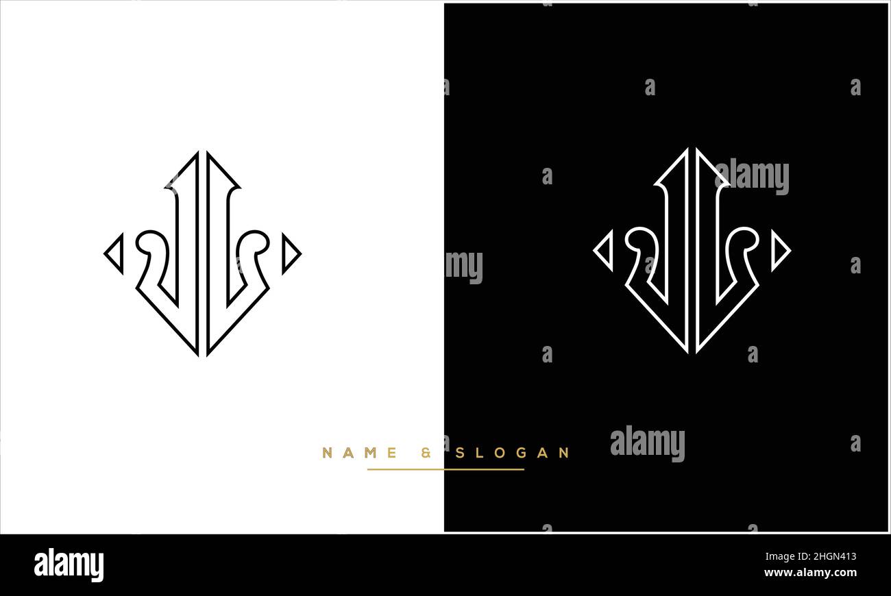 JL, LJ Abstract Letters Logo-Monogramm Stock Vektor