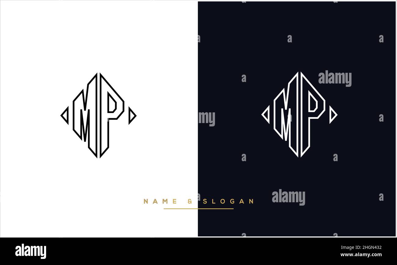 MP, PM Abstract Letters Logo-Monogramm Stock Vektor