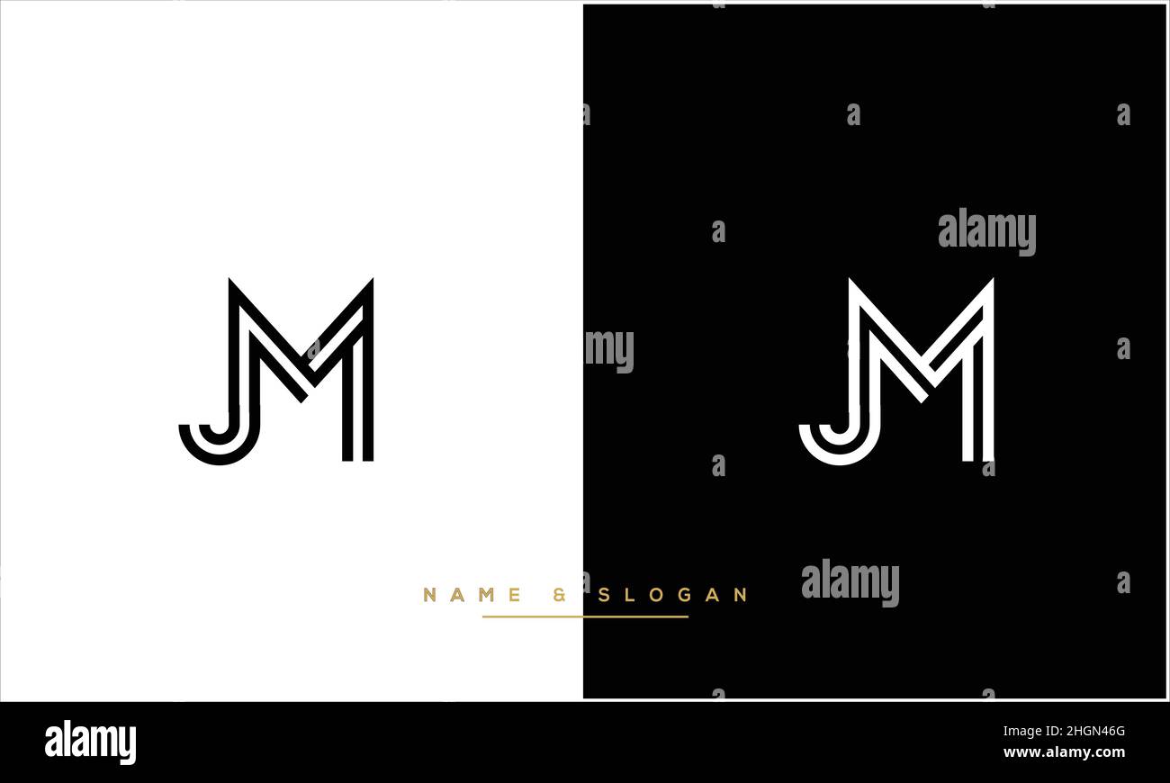 MJ, JM Abstract Letters Logo-Monogramm Stock Vektor