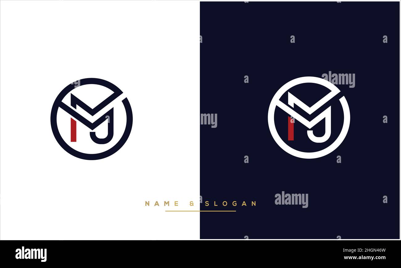 JM, MJ Abstract Letters Logo-Monogramm Stock Vektor