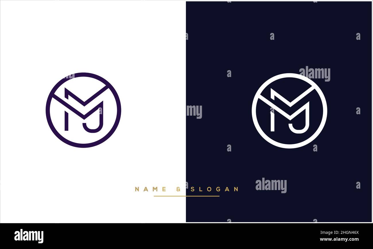 JM, MJ Abstract Letters Logo-Monogramm Stock Vektor