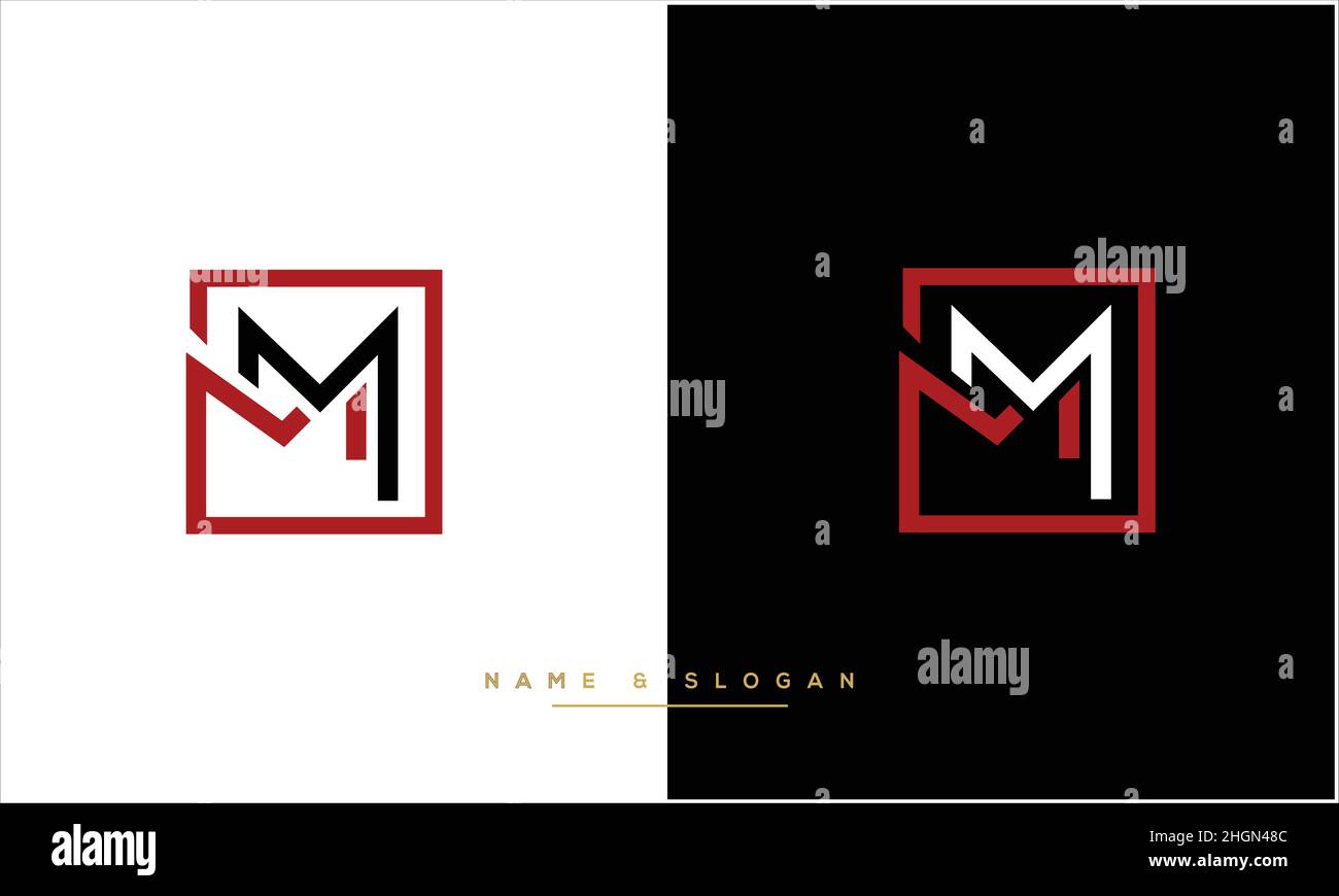 M,MM – Monogramm mit abstrakten Buchstaben mit Logo Stock Vektor