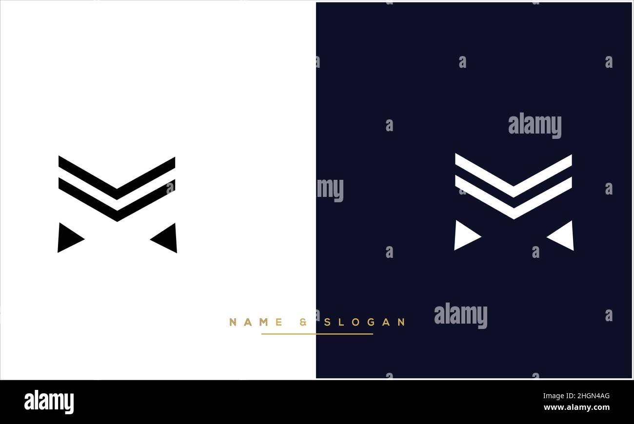 M,MM – Monogramm mit abstrakten Buchstaben mit Logo Stock Vektor