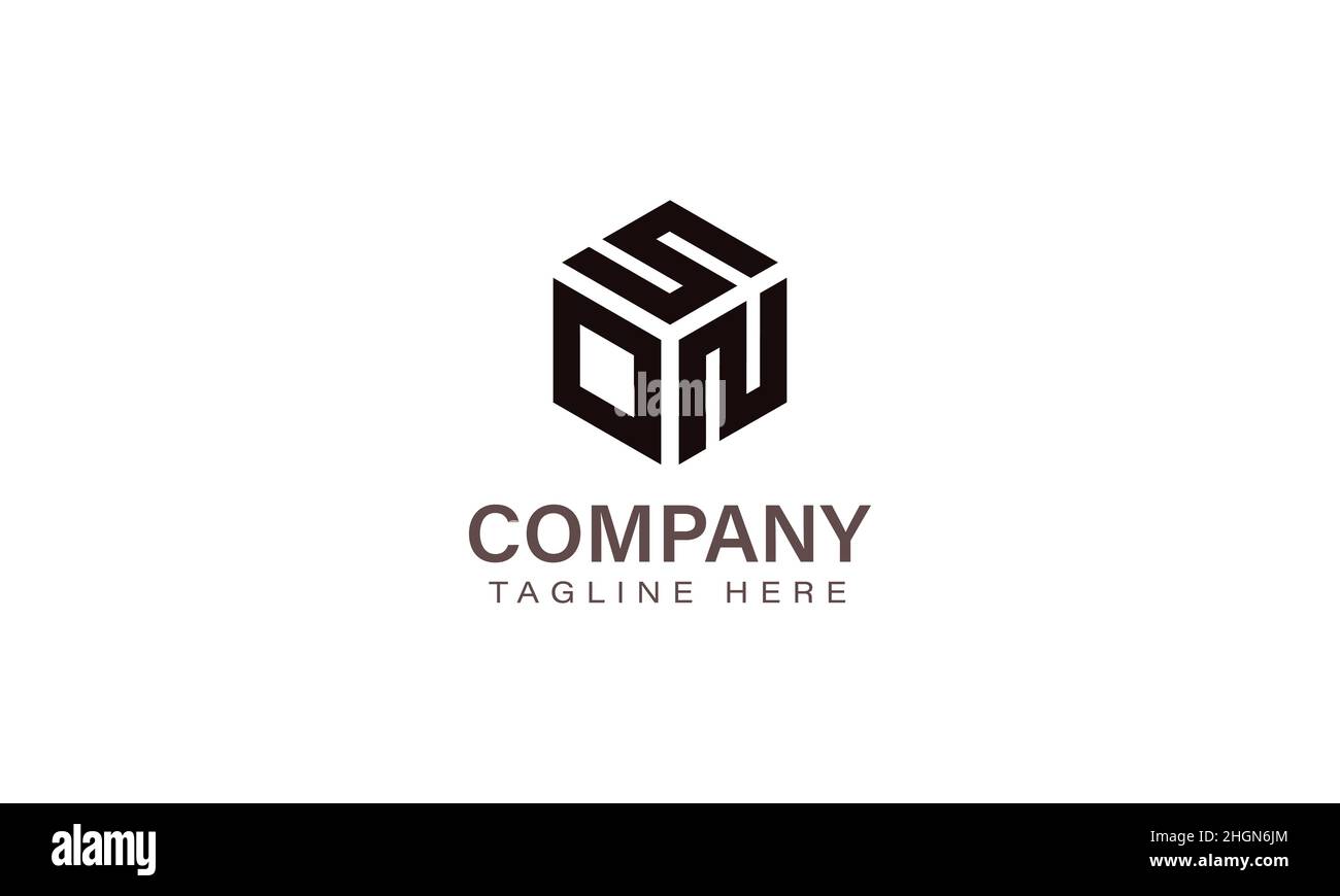 Letter SON Logo, Three Letter Logo, Alphabet S O Hexagon Shape Vector Icon Template Stock Vektor