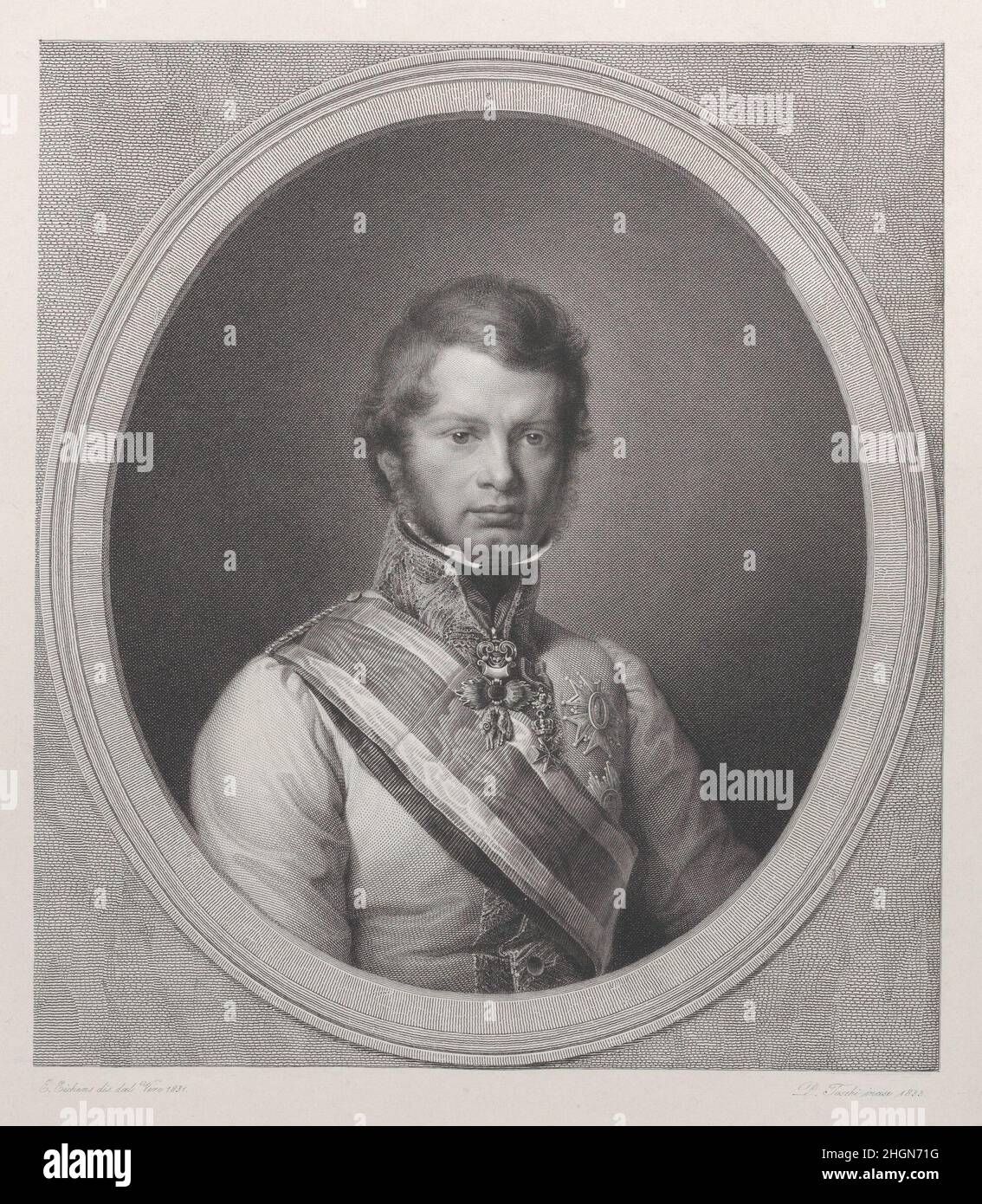 Porträt Leopold II., Großherzog der Toskana 1831–33 Paolo Toschi. Porträt von Leopold II., Großherzog der Toskana. Paolo Toschi (Italienisch, Parma 1788–1854 Parma). 1831–33. Gravur. Ausdrucke Stockfoto