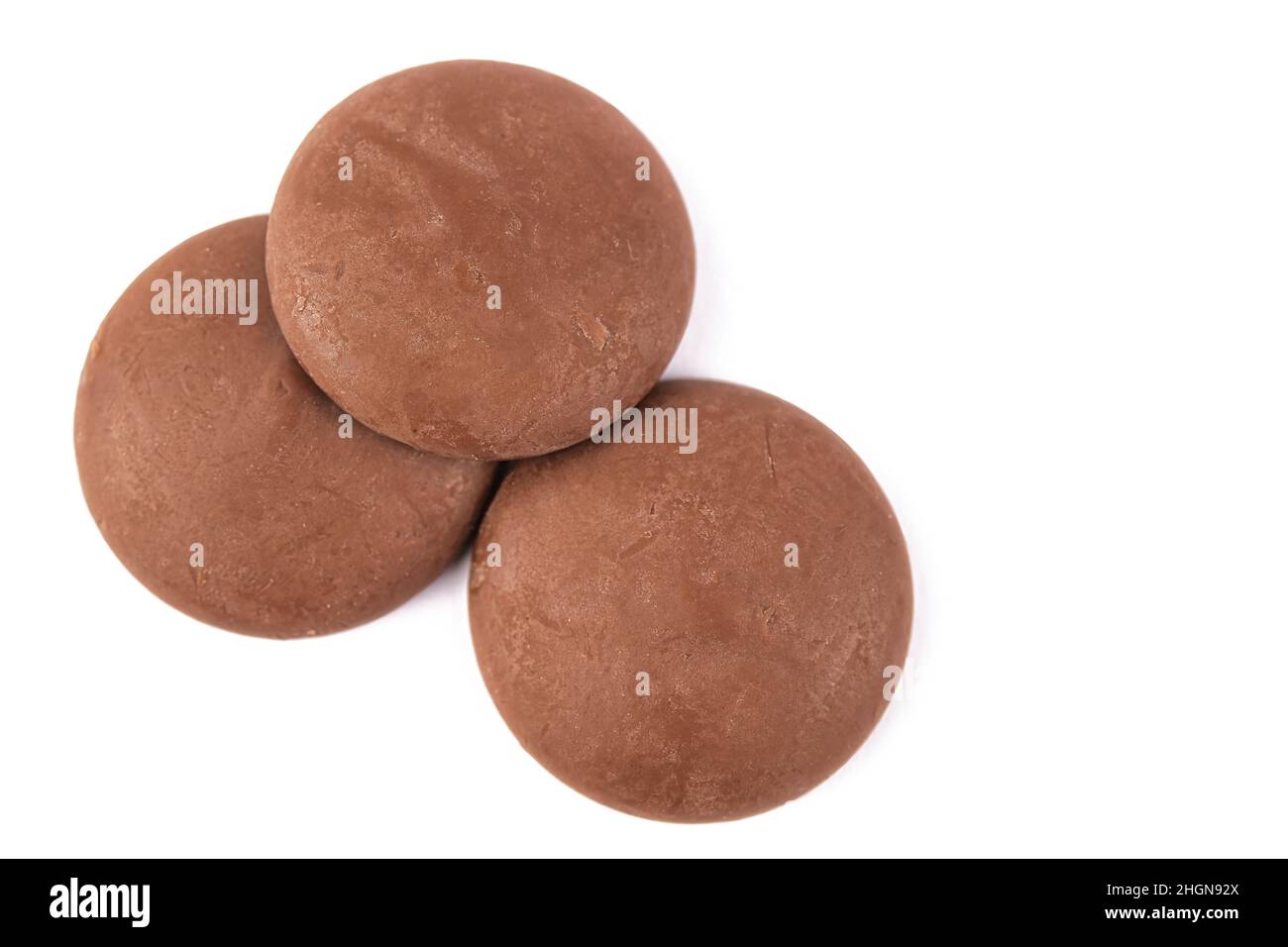 Schokoladen-Bits in kreisförmiger Form Stockfoto