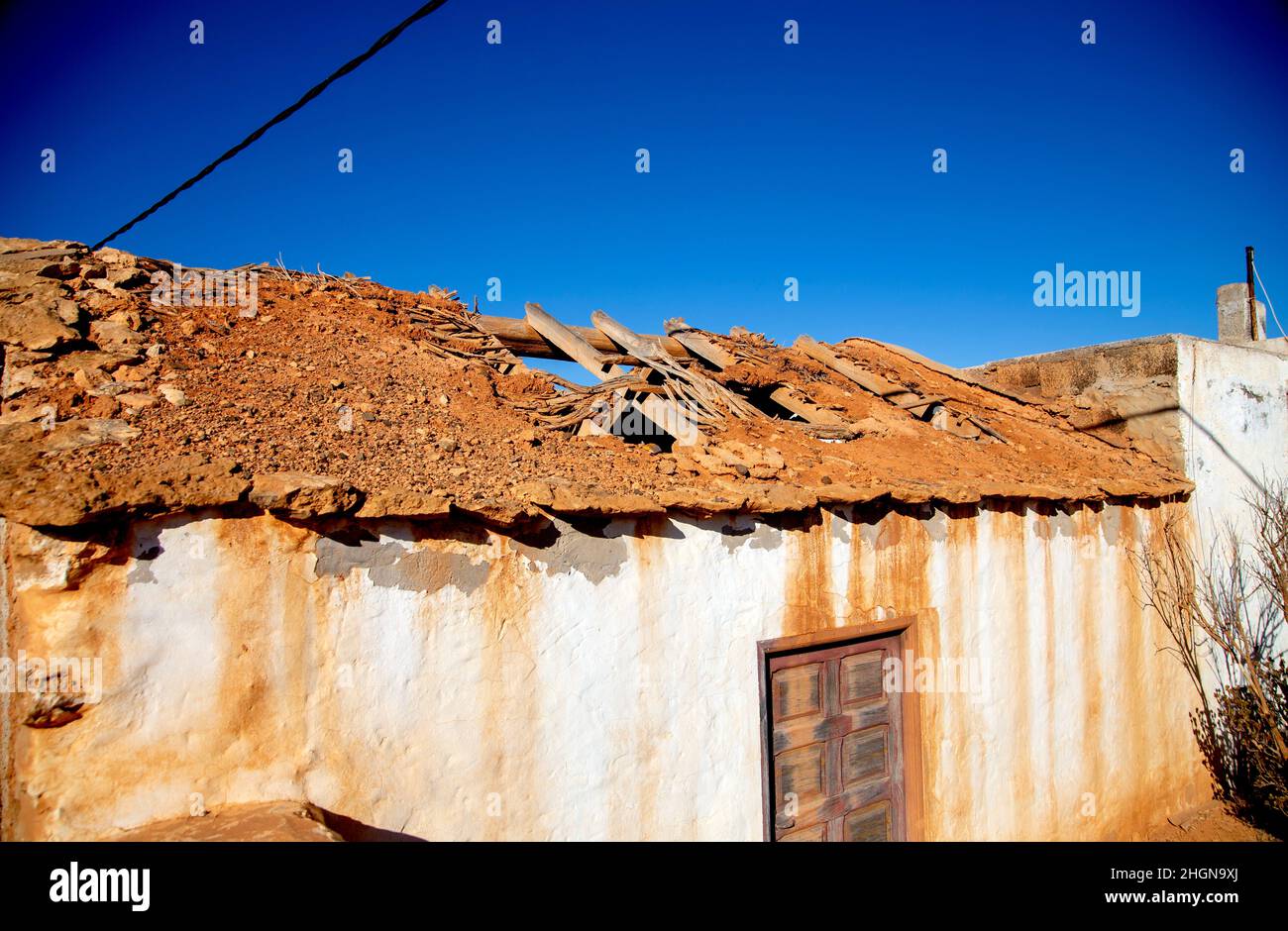 Verlassenes Haus auf der Kanarischen Insel Fuerteventura, Spanien Stockfoto