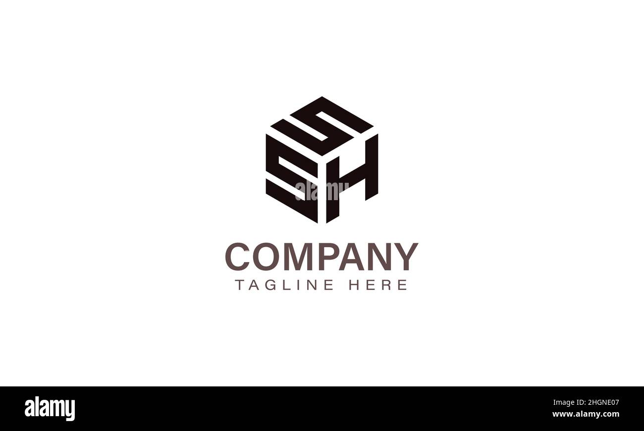 SSH-Logo mit Buchstaben, Logo mit drei Buchstaben, Alphabet S S H Hexagon-Form Vektor-Symbolvorlage Stock Vektor