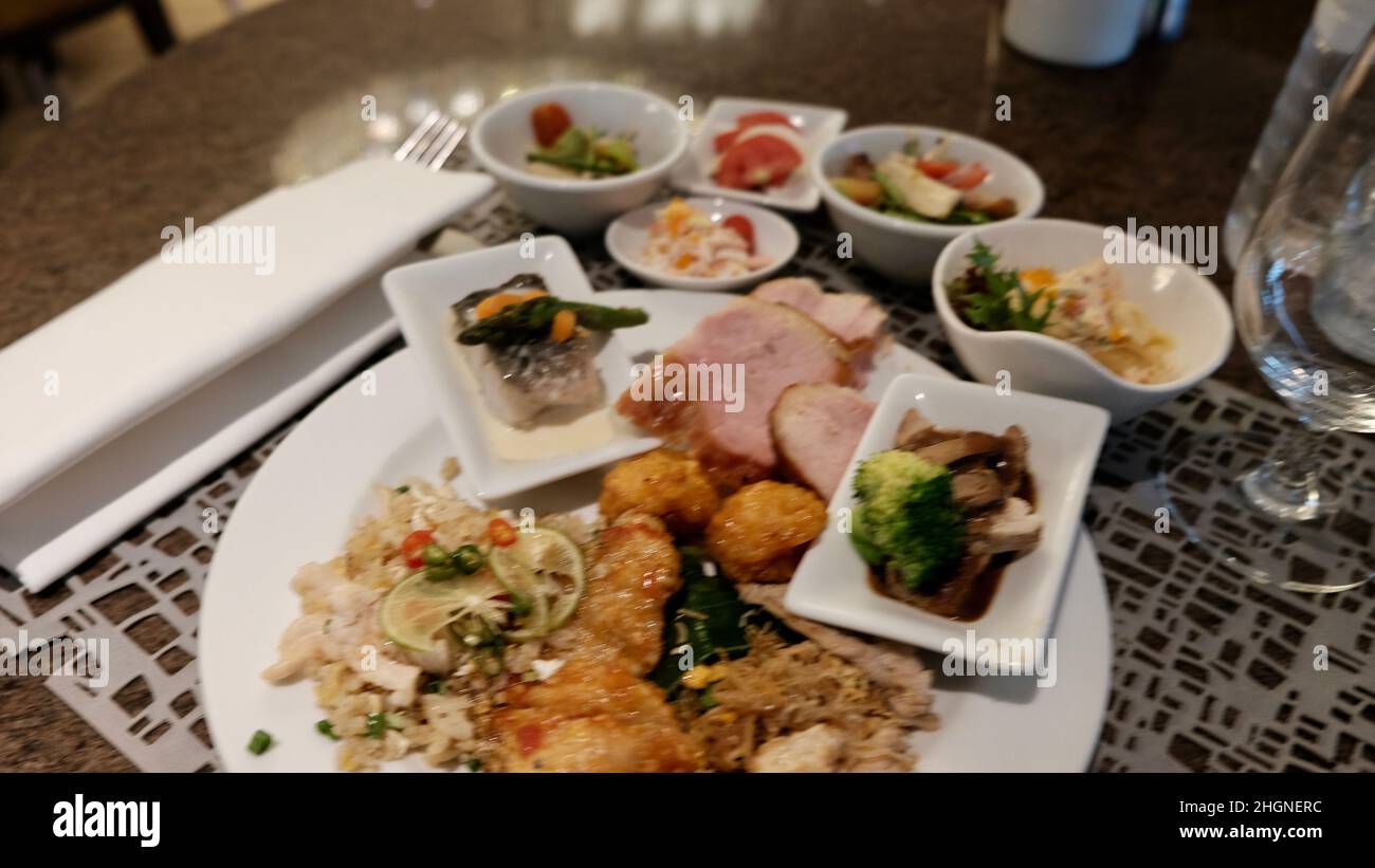 Intercontinental Hotel Bangkok Espresso Restaurant Lunch Buffet Phloen Chit Road Bangkok Thailand Stockfoto