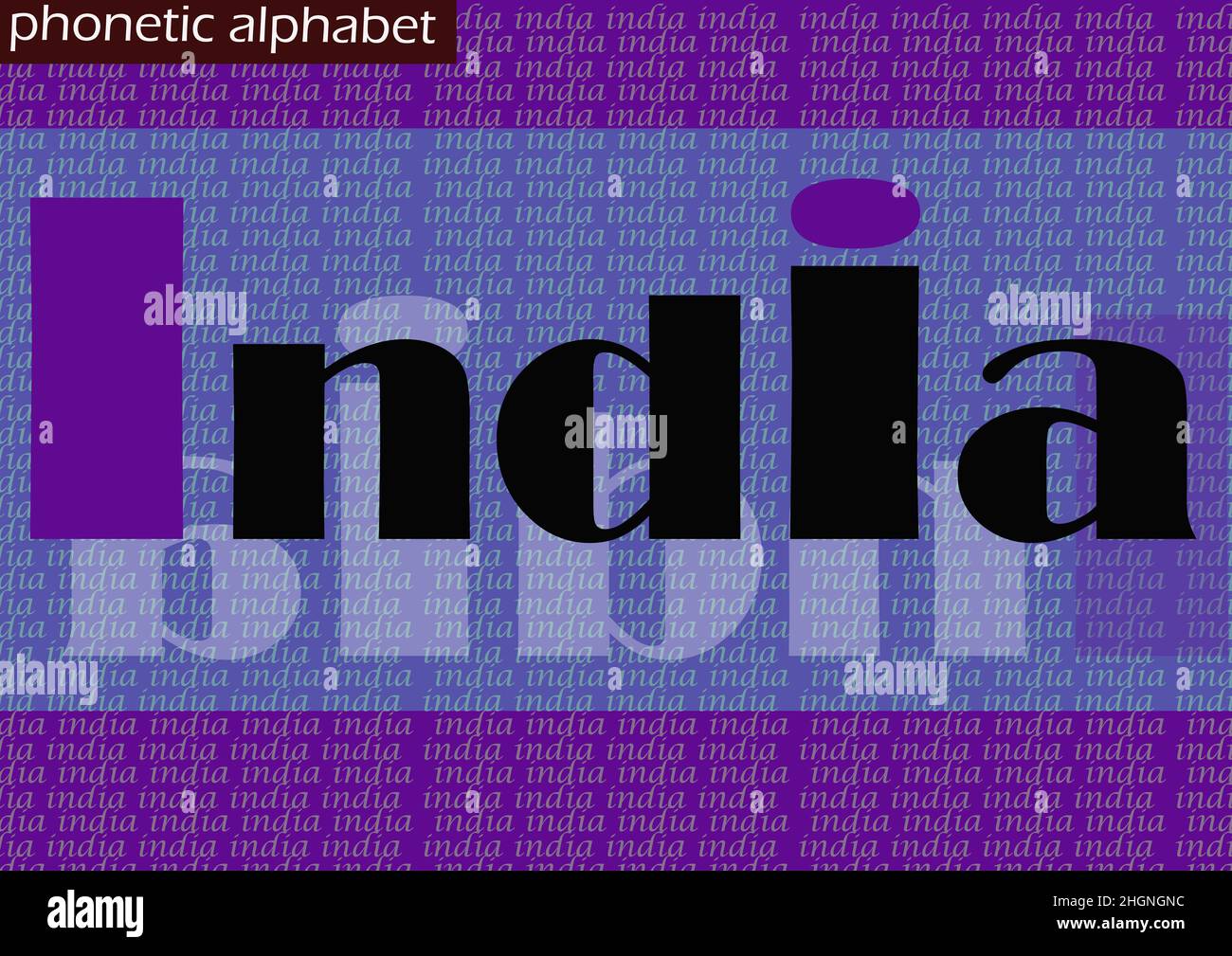 I (indien) Tapete Hintergrund phonetische Alphabet Design für die Dekoration Stockfoto