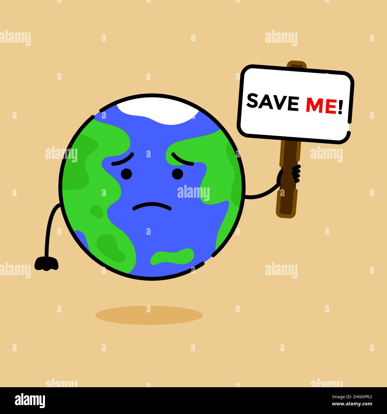 Illustration Vektorgrafik von rette die Erde. Gut für GO Green Kampagne, Natur Organisation, Poster über die Natur, etc. Stockfoto