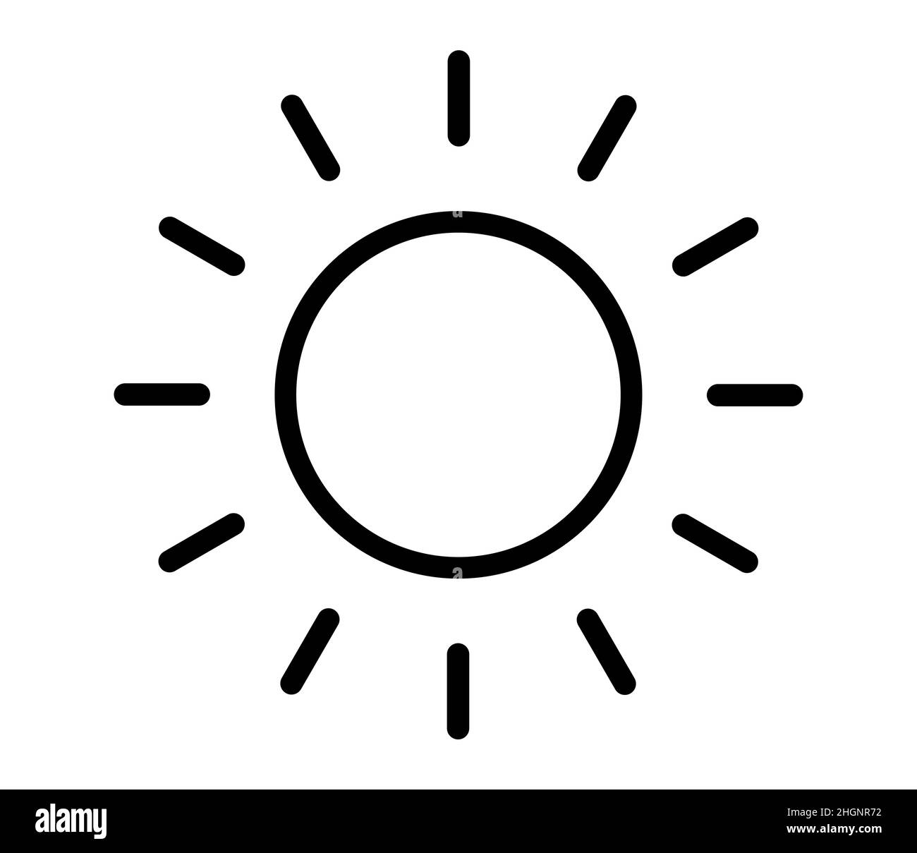 Sonnensymbol für Helligkeit und Intensität. Vektorgrafik Stock Vektor