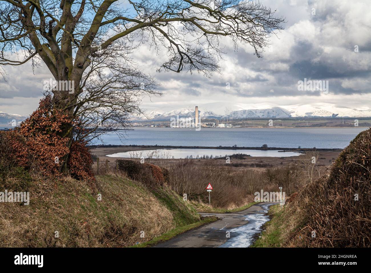 Das Kraftwerk Longannet war ein großes Kohlekraftwerk in Fife und das letzte Kohlekraftwerk in Schottland. Stockfoto