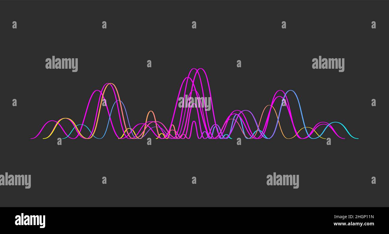 Abstrakte geometrische musikalische Welle. Musikkurvenlinie, glatte Wellenform. Vektorgrafik Stock Vektor