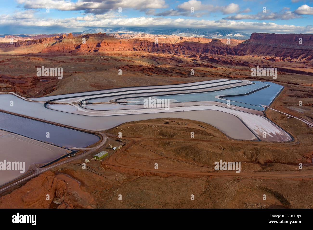Farbenfrohe Potash-Teiche in der Wüste von Utah Stockfoto