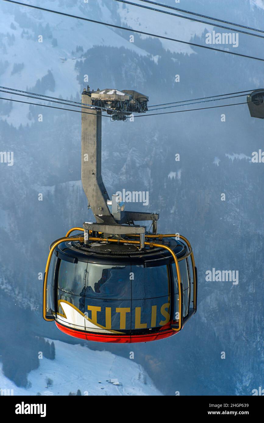 Drehkabel carl auf dem Titlis, Engelberg, Schweiz. Stockfoto