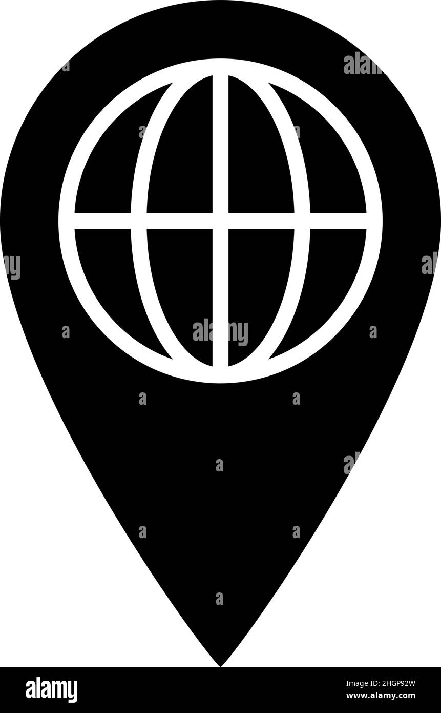 Globus Position Glyphen Icon Vektor Stock Vektor