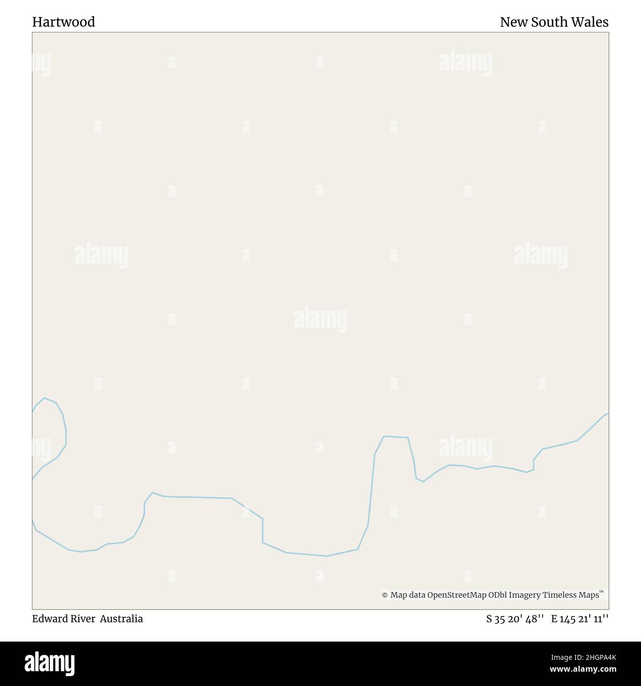 Hartwood, Edward River, Australien, New South Wales, S 35 20' 48'', E 145 21' 11'', map, Timeless Map veröffentlicht im Jahr 2021. Reisende, Entdecker und Abenteurer wie Florence Nightingale, David Livingstone, Ernest Shackleton, Lewis and Clark und Sherlock Holmes haben sich bei der Planung von Reisen zu den entlegensten Ecken der Welt auf Karten verlassen.Timeless Maps kartiert die meisten Orte auf der Welt und zeigt die Verwirklichung großer Träume Stockfoto