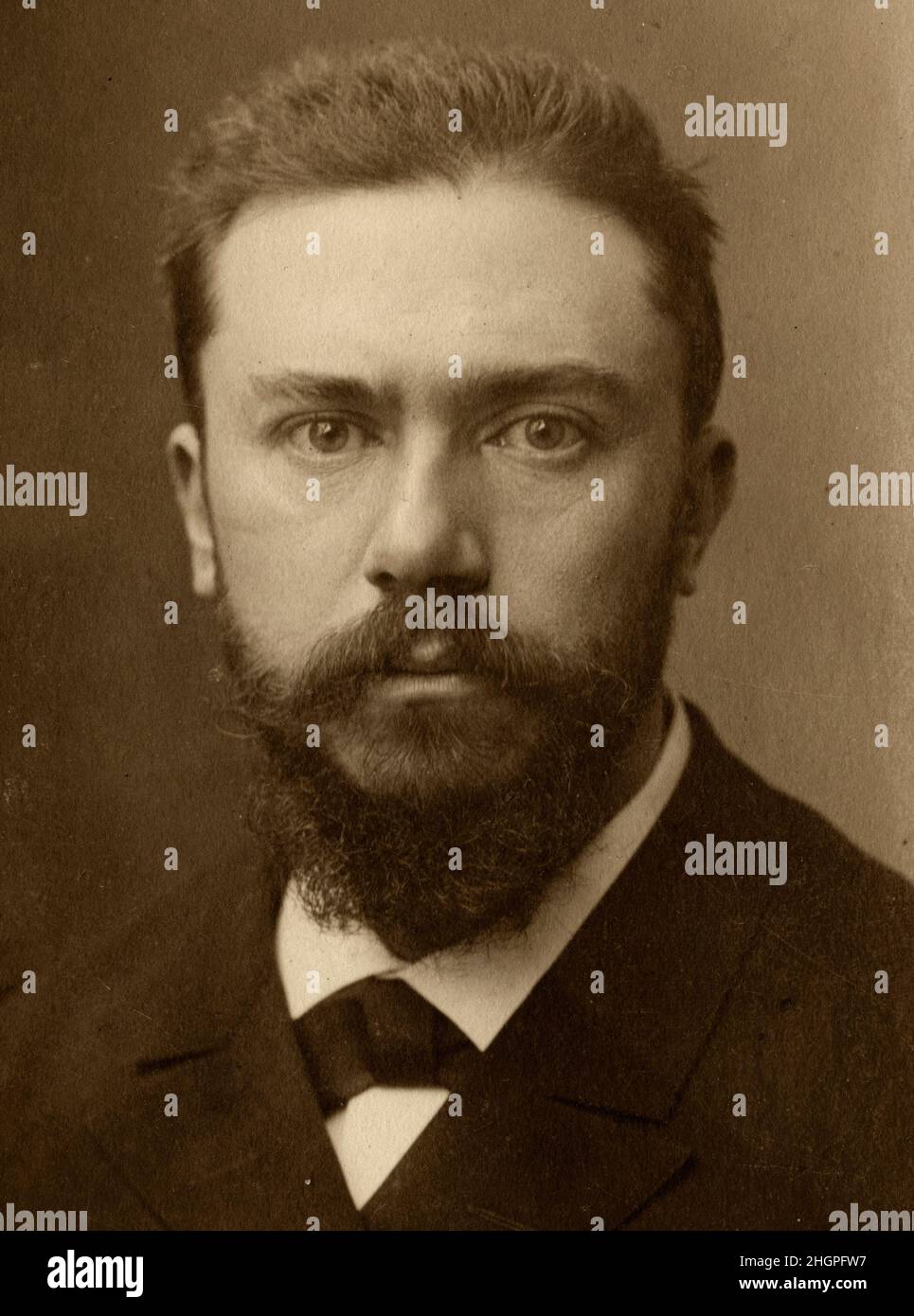 Portrait de Gustave Geffroy -1855-1926 journaliste, critique d'Art, Geschichte de l'Art et romancier francais Stockfoto