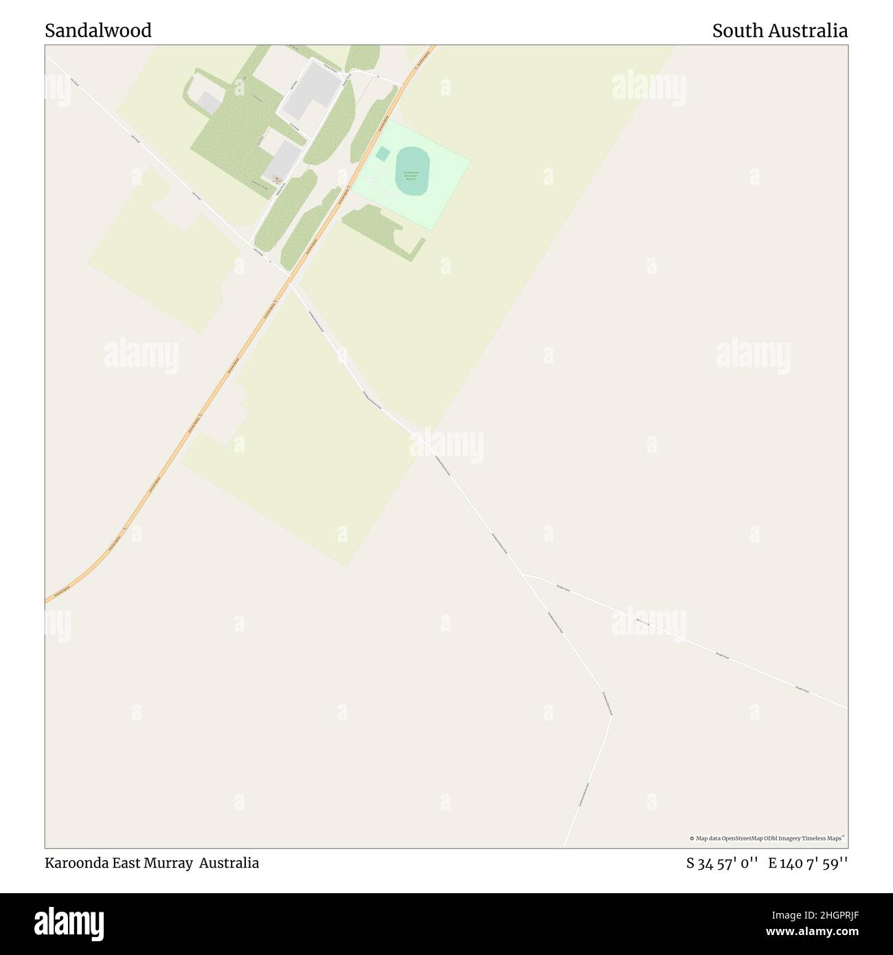 Sandalwood, Karoonda East Murray, Australien, Südaustralien, S 34 57' 0'', E 140 7' 59'', Karte, Timeless Map veröffentlicht im Jahr 2021. Reisende, Entdecker und Abenteurer wie Florence Nightingale, David Livingstone, Ernest Shackleton, Lewis and Clark und Sherlock Holmes haben sich bei der Planung von Reisen zu den entlegensten Ecken der Welt auf Karten verlassen.Timeless Maps kartiert die meisten Orte auf der Welt und zeigt die Verwirklichung großer Träume Stockfoto