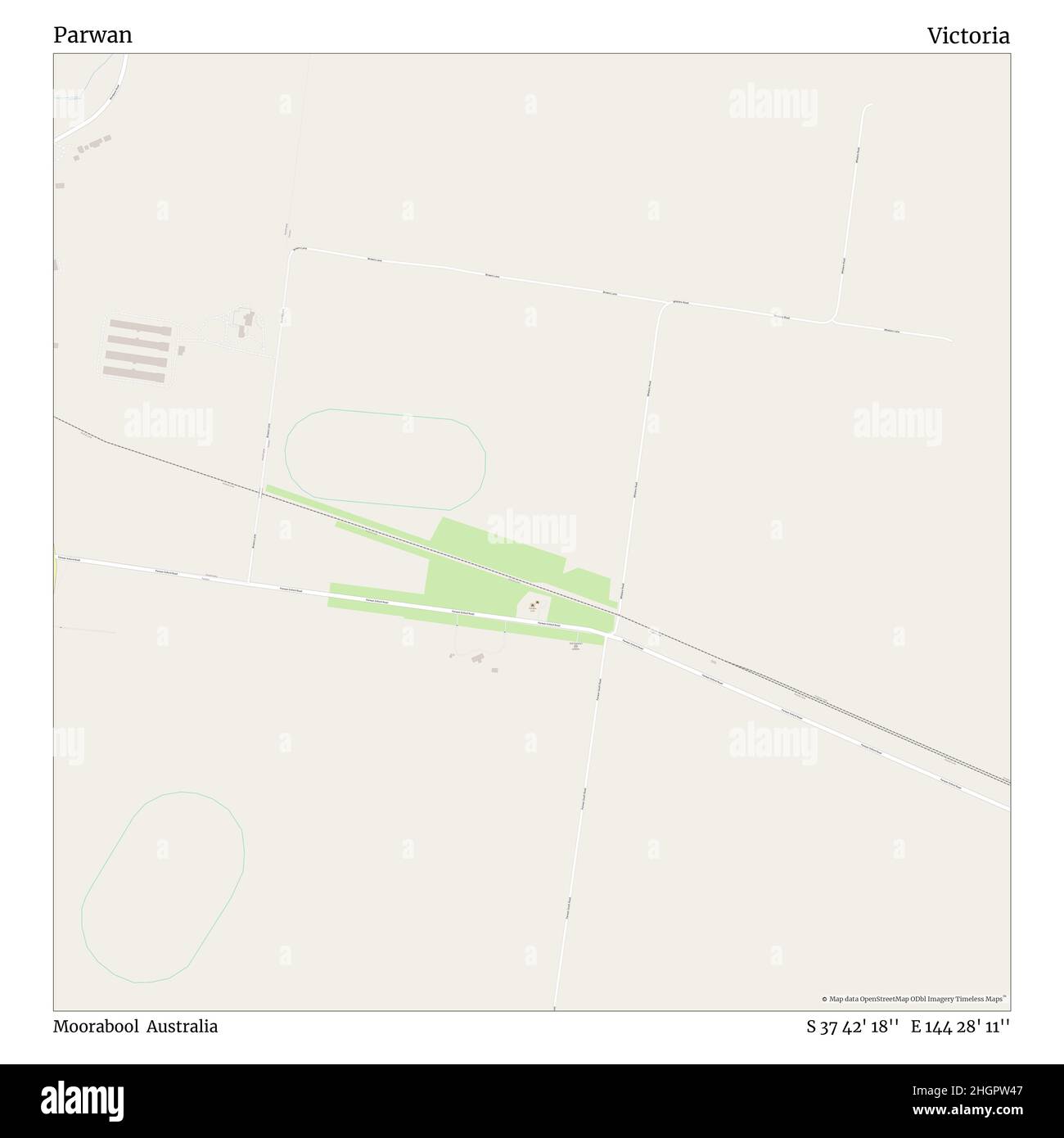 Parwan, Moorabool, Australien, Victoria, S 37 42' 18'', E 144 28' 11'', map, Timeless Map veröffentlicht im Jahr 2021. Reisende, Entdecker und Abenteurer wie Florence Nightingale, David Livingstone, Ernest Shackleton, Lewis and Clark und Sherlock Holmes haben sich bei der Planung von Reisen zu den entlegensten Ecken der Welt auf Karten verlassen.Timeless Maps kartiert die meisten Orte auf der Welt und zeigt die Verwirklichung großer Träume Stockfoto