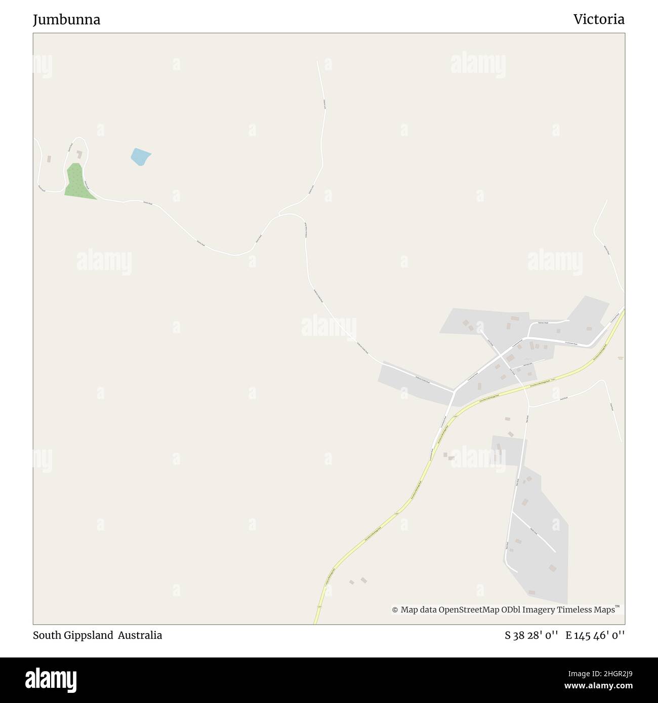 Jumbunna, South Gippsland, Australien, Victoria, S 38 28' 0'', E 145 46' 0'', Karte, Timeless Map veröffentlicht im Jahr 2021. Reisende, Entdecker und Abenteurer wie Florence Nightingale, David Livingstone, Ernest Shackleton, Lewis and Clark und Sherlock Holmes haben sich bei der Planung von Reisen zu den entlegensten Ecken der Welt auf Karten verlassen.Timeless Maps kartiert die meisten Orte auf der Welt und zeigt die Verwirklichung großer Träume Stockfoto