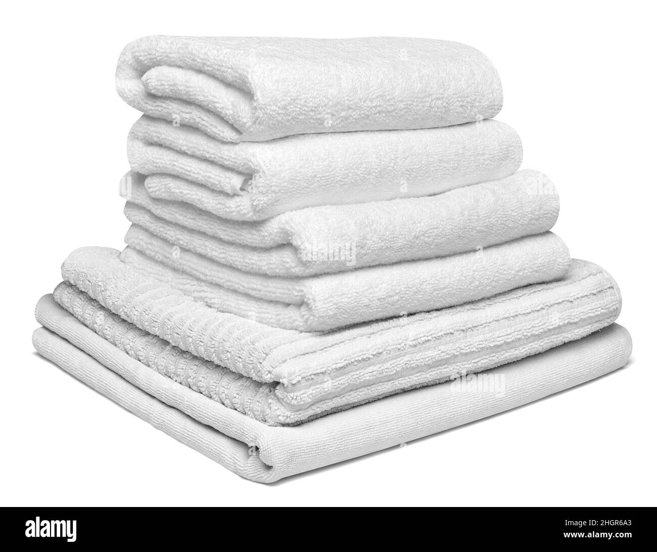 Handtuch Baumwolle Badezimmer weiß Spa Tuch Textil Stockfoto