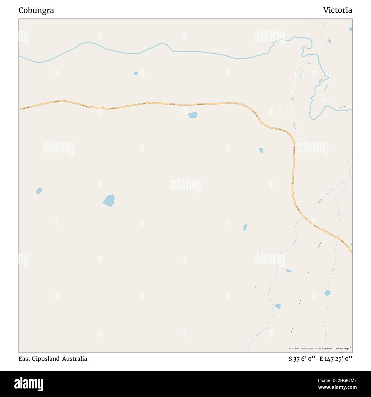 Cobungra, East Gippsland, Australien, Victoria, S 37 6' 0'', E 147 25' 0'', map, Timeless Map veröffentlicht im Jahr 2021. Reisende, Entdecker und Abenteurer wie Florence Nightingale, David Livingstone, Ernest Shackleton, Lewis and Clark und Sherlock Holmes haben sich bei der Planung von Reisen zu den entlegensten Ecken der Welt auf Karten verlassen.Timeless Maps kartiert die meisten Orte auf der Welt und zeigt die Verwirklichung großer Träume Stockfoto