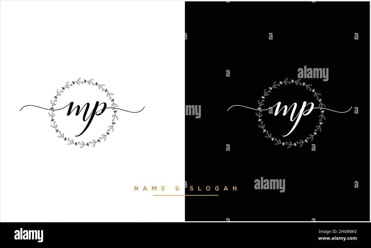 MP, PM Abstract Letters Logo MONOGRAMM Stock Vektor