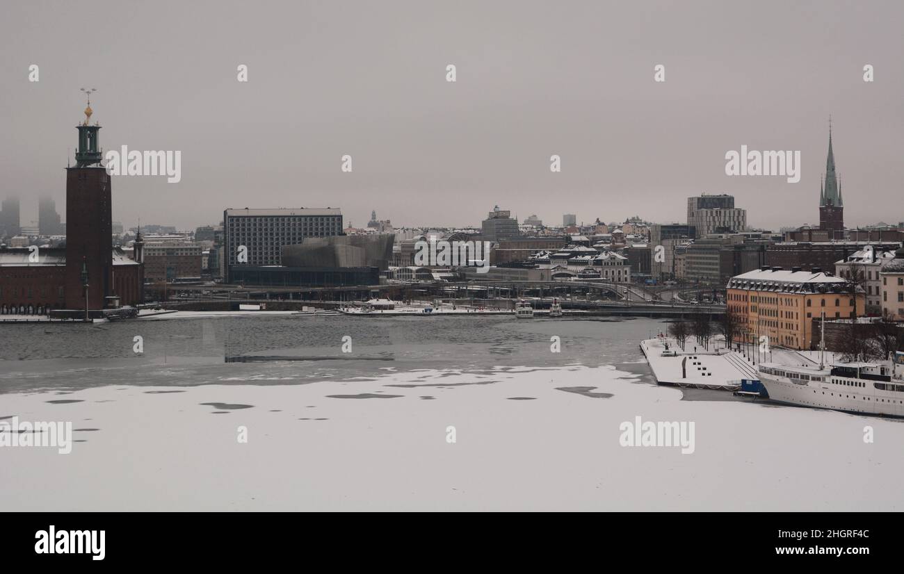 Blick von Monteliusvagen. Stockholm. Schweden Stockfoto