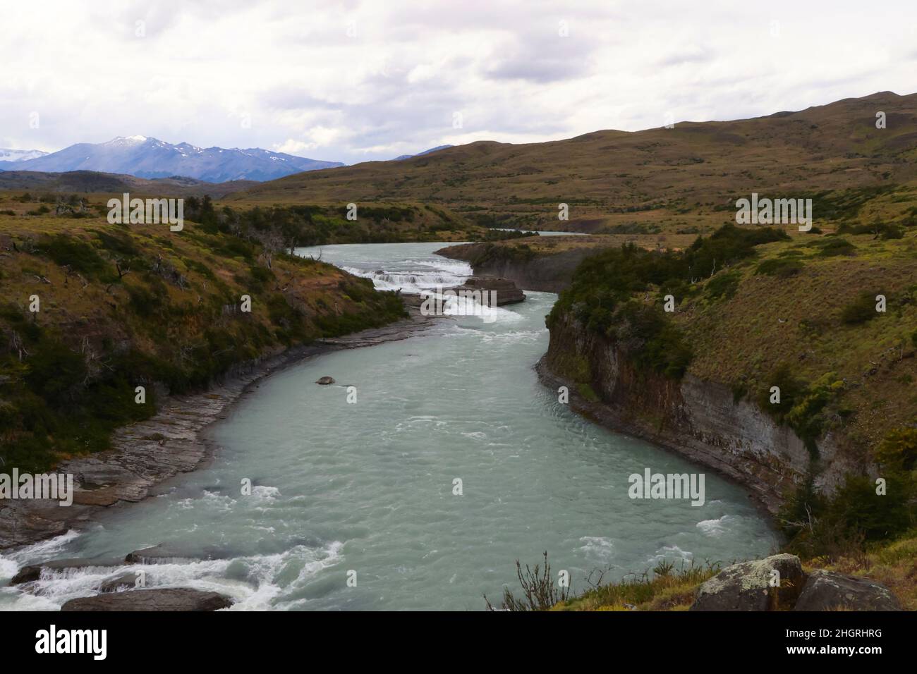 Wasserfälle von Paine, Nationalpark Torres del Paine, Chile Stockfoto