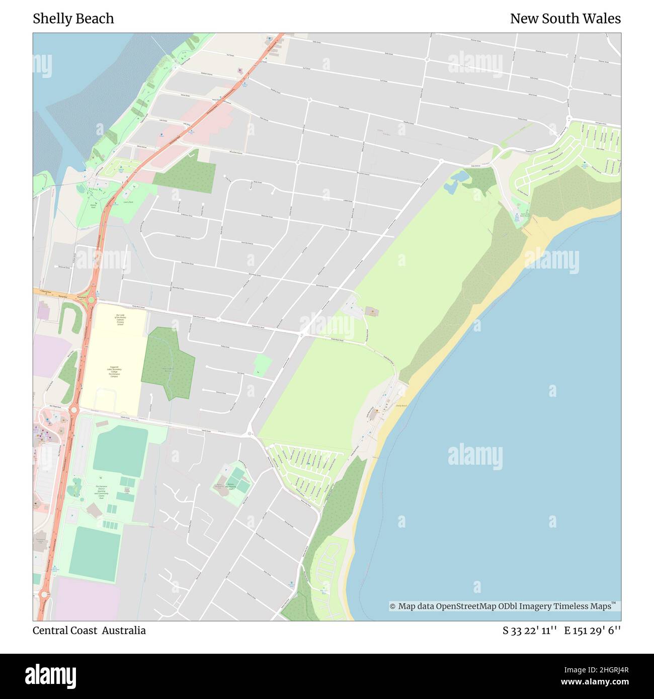 Shelly Beach, Central Coast, Australien, New South Wales, S 33 22' 11 ...