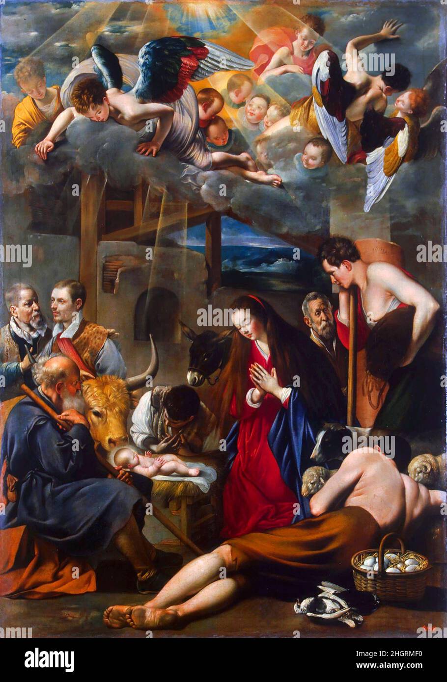 Die Anbetung der Hirten von Fray Juan Bautista Maíno (1581-1649), Öl auf Leinwand, nach 1613 Stockfoto