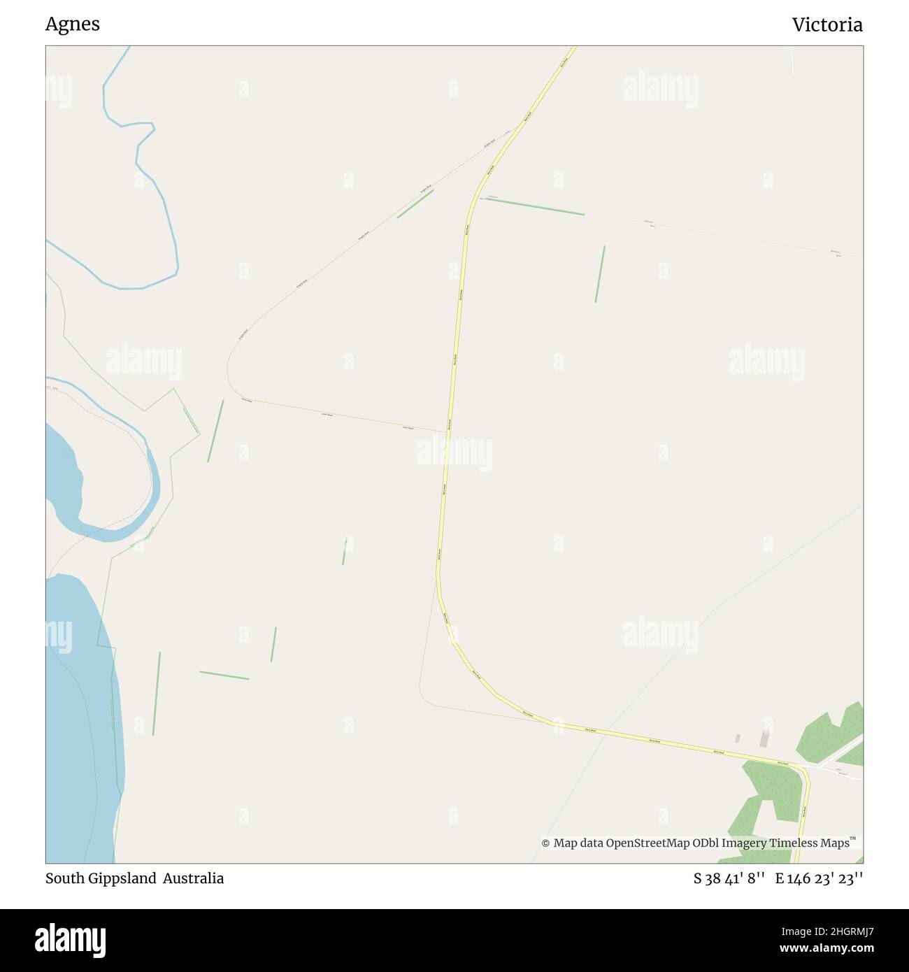 Agnes, South Gippsland, Australien, Victoria, S 38 41' 8'', E 146 23' 23'', map, Timeless Map veröffentlicht im Jahr 2021. Reisende, Entdecker und Abenteurer wie Florence Nightingale, David Livingstone, Ernest Shackleton, Lewis and Clark und Sherlock Holmes haben sich bei der Planung von Reisen zu den entlegensten Ecken der Welt auf Karten verlassen.Timeless Maps kartiert die meisten Orte auf der Welt und zeigt die Verwirklichung großer Träume Stockfoto