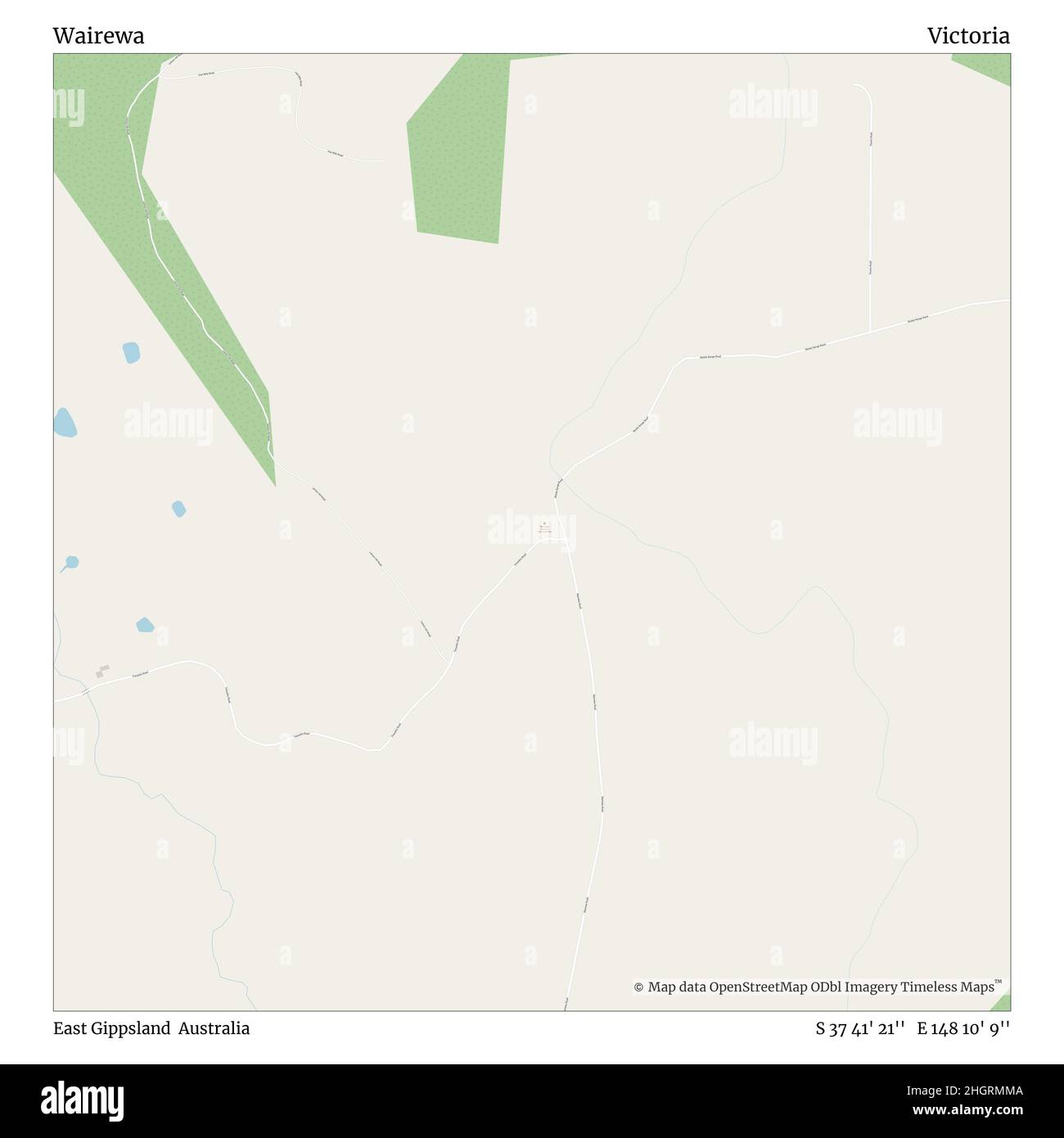 Wairewa, East Gippsland, Australien, Victoria, S 37 41' 21'', E 148 10' 9'', map, Timeless Map veröffentlicht im Jahr 2021. Reisende, Entdecker und Abenteurer wie Florence Nightingale, David Livingstone, Ernest Shackleton, Lewis and Clark und Sherlock Holmes haben sich bei der Planung von Reisen zu den entlegensten Ecken der Welt auf Karten verlassen.Timeless Maps kartiert die meisten Orte auf der Welt und zeigt die Verwirklichung großer Träume Stockfoto