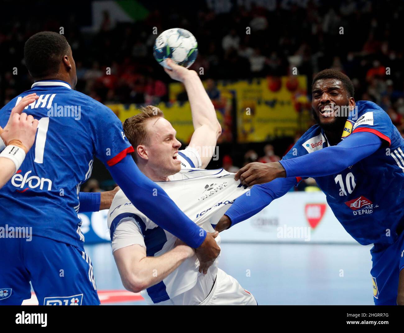 Handball EHF 2022 Herren HandballEuropameisterschaft Hauptrunde Frankreich gegen Island Handball EHF 2022 Herren HandballEuropameisterschaft Hauptrunde Frankreich gegen Island