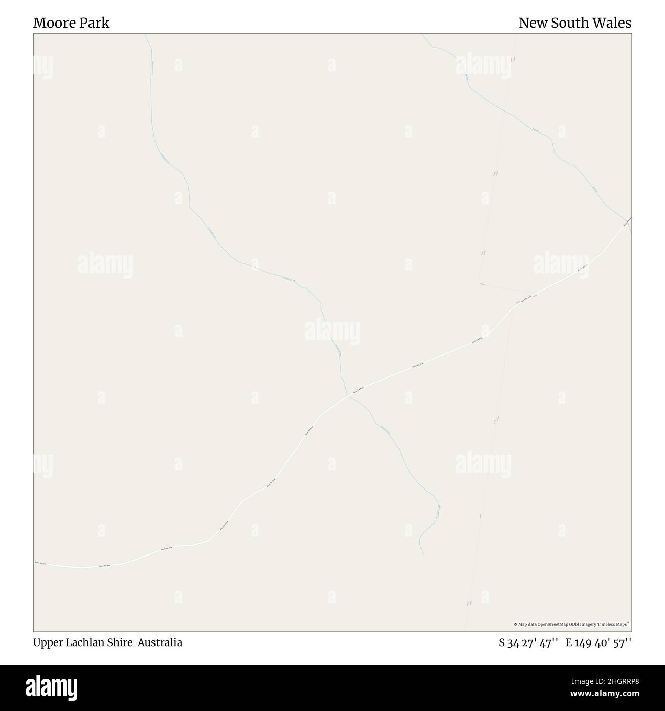 Moore Park, Upper Lachlan Shire, Australien, New South Wales, S 34 27' 47'', E 149 40' 57'', map, Timeless Map veröffentlicht im Jahr 2021. Reisende, Entdecker und Abenteurer wie Florence Nightingale, David Livingstone, Ernest Shackleton, Lewis and Clark und Sherlock Holmes haben sich bei der Planung von Reisen zu den entlegensten Ecken der Welt auf Karten verlassen.Timeless Maps kartiert die meisten Orte auf der Welt und zeigt die Verwirklichung großer Träume Stockfoto