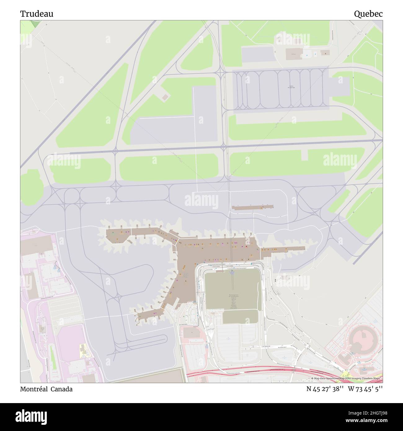 Trudeau, Montréal, Kanada, Quebec, N 45 27' 38'', W 73 45' 5'', map, Timeless Map veröffentlicht im Jahr 2021. Reisende, Entdecker und Abenteurer wie Florence Nightingale, David Livingstone, Ernest Shackleton, Lewis and Clark und Sherlock Holmes haben sich bei der Planung von Reisen zu den entlegensten Ecken der Welt auf Karten verlassen.Timeless Maps kartiert die meisten Orte auf der Welt und zeigt die Verwirklichung großer Träume Stockfoto