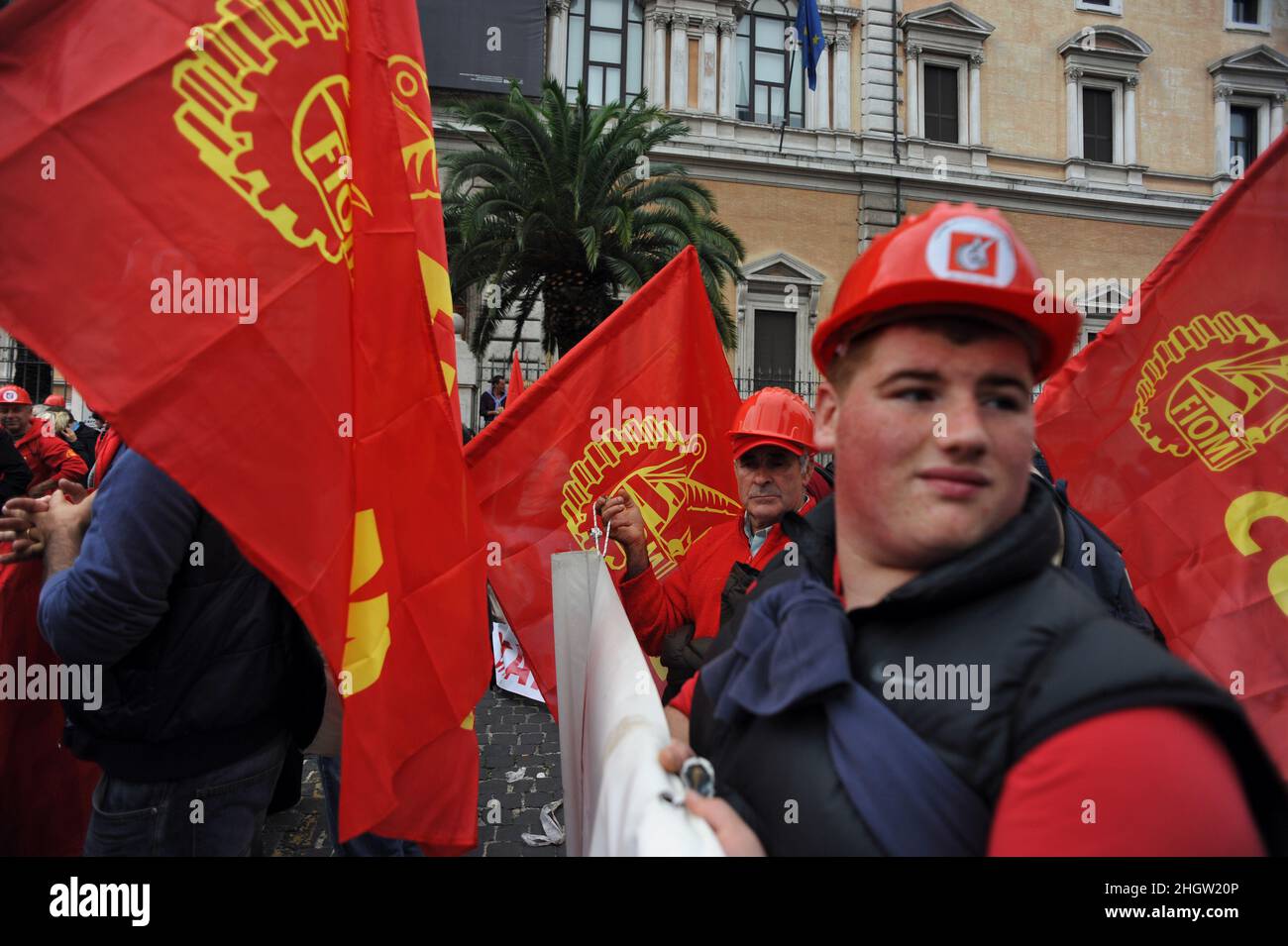 Rom, Italien 16/10/2010: NATIONALE Demonstration DER STAHLARBEITER VON FIOM GGIL. ©Andrea Sabbadini Stockfoto