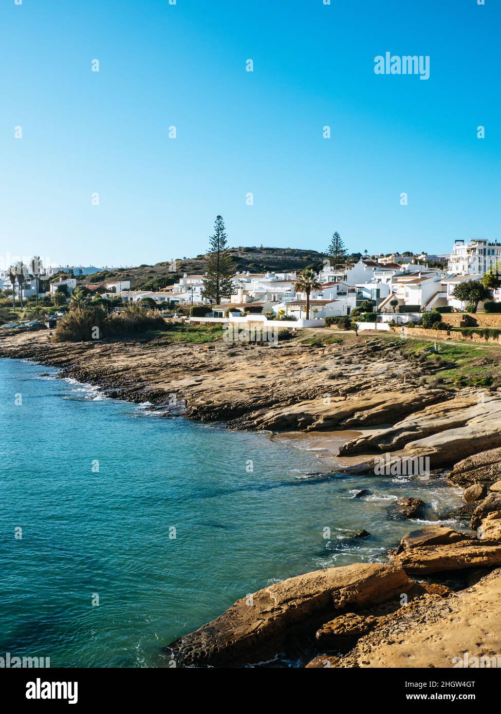 Praia da Luz im schönen Fischerdorf Luz in der Nähe von Lagos an der Algarve in Portugal Stockfoto