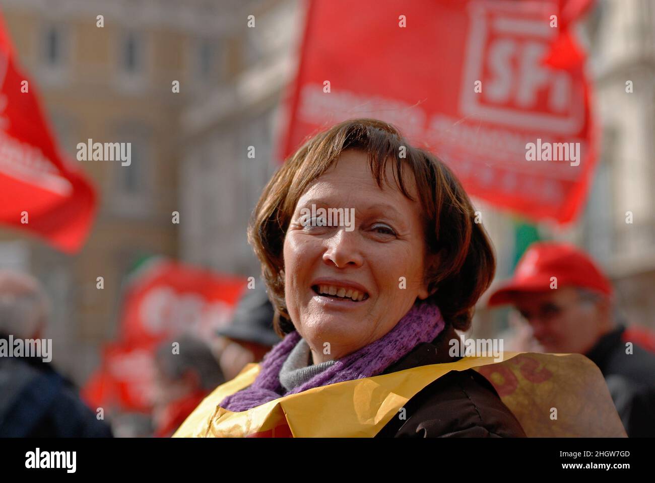 Rom, Italien 05/02/2009: Demonstration der SPI CGIL-Gewerkschaft, piazza Navona. © Andrea Sabbadini Stockfoto