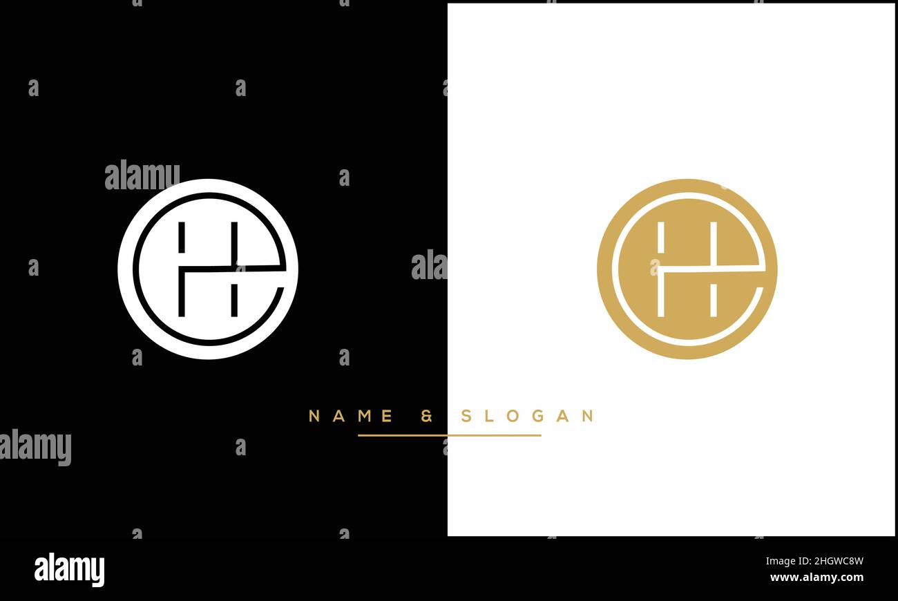 Eh, eh abstrakte Buchstaben Logo-Monogramm Stock Vektor