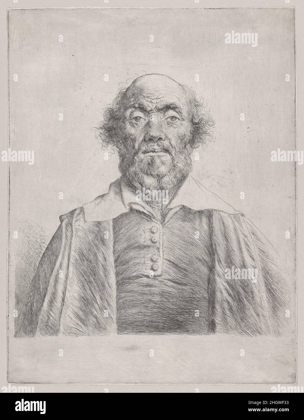 Büste eines älteren Mannes 1620–74 Jan Lievens Holländisch. Büste eines älteren Mannes. Jan Lievens (Niederländisch, Leiden 1607–1674 Amsterdam). 1620–74. Ätzung und Trockenpunkt; erster Zustand von drei. Ausdrucke Stockfoto