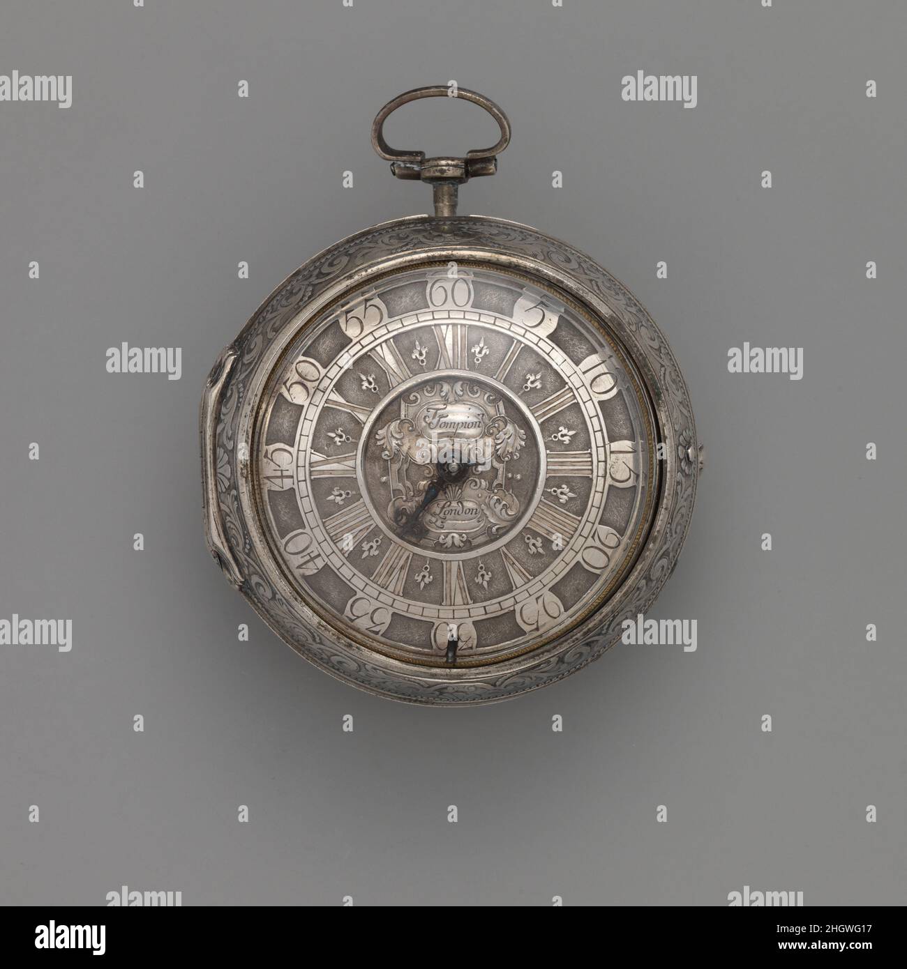 Sehen Sie sich ca. 1695 Uhrmacher: Thomas Tompion. Sehen Sie. Großbritannien, London. Ca. 1695. Silber. Horologie Stockfoto