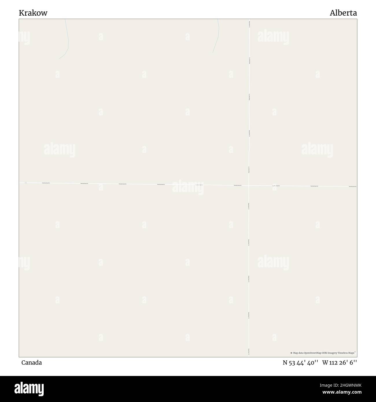 Krakau, Kanada, Alberta, N 53 44' 40'', W 112 26' 6'', map, Timeless Map veröffentlicht im Jahr 2021. Reisende, Entdecker und Abenteurer wie Florence Nightingale, David Livingstone, Ernest Shackleton, Lewis and Clark und Sherlock Holmes haben sich bei der Planung von Reisen zu den entlegensten Ecken der Welt auf Karten verlassen.Timeless Maps kartiert die meisten Orte auf der Welt und zeigt die Verwirklichung großer Träume Stockfoto